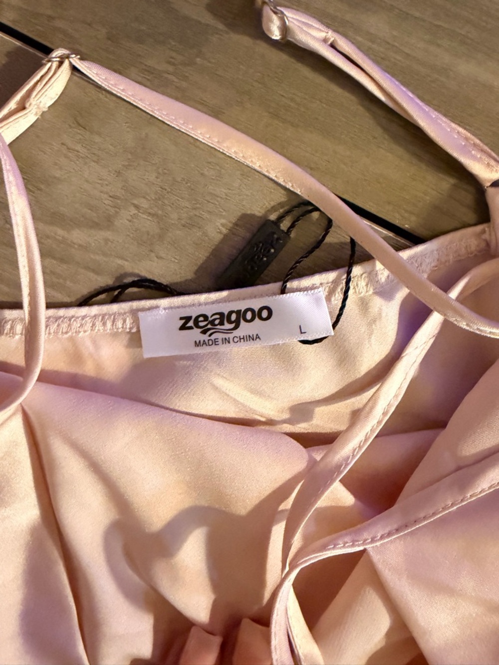 Light Pink Satin Halter Tank Top - Picture 2 of 5